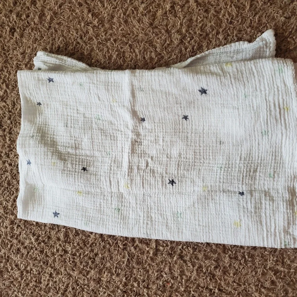 Aden + Anais Baby Blanket Blue Yellow White Muslin Cotton‎ Swaddle